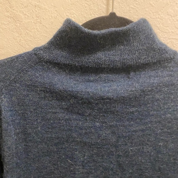Peruvian Connection Blue Baby Alpaca & Wool Mock Neck Sweater Size S - Picture 8 of 9